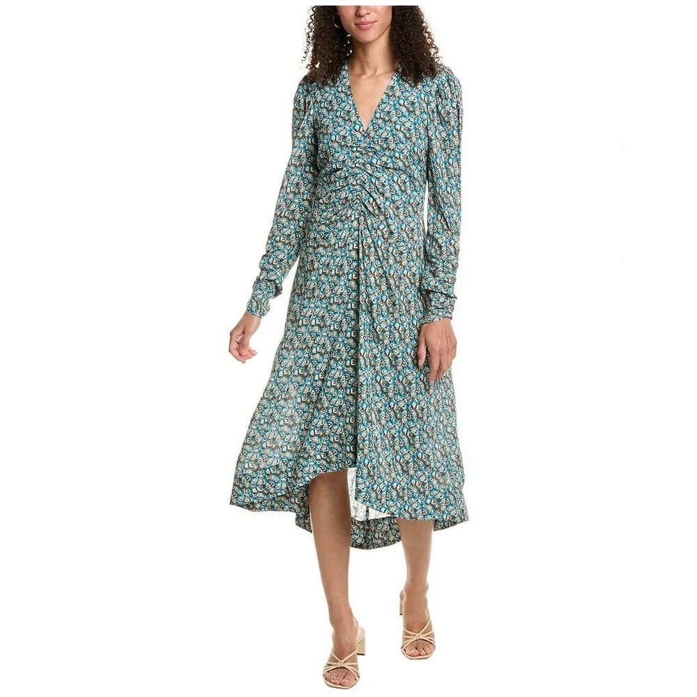 Joie Haruko Floral Long Sleeve Midi Dress Size 10